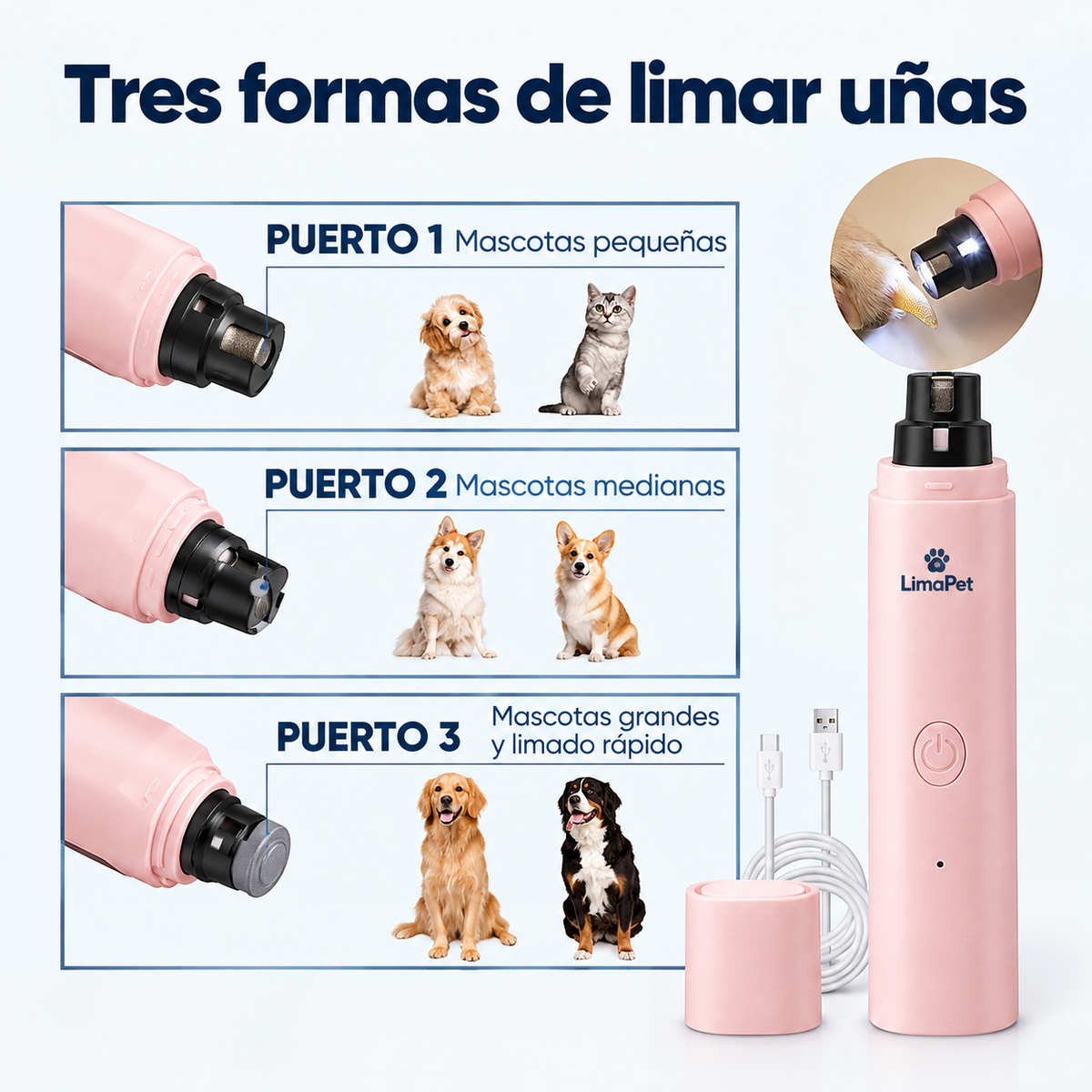 LimaPet Safe – Limador de Uñas LED